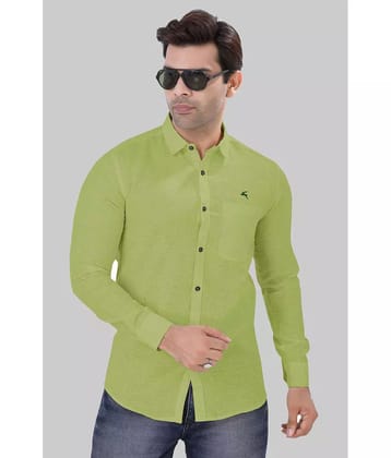 JVNINE - Be Unique 100% Cotton Regular Fit Solids Full Sleeves Men's Casual Shirt - Olive ( Pack of 1 ) - None