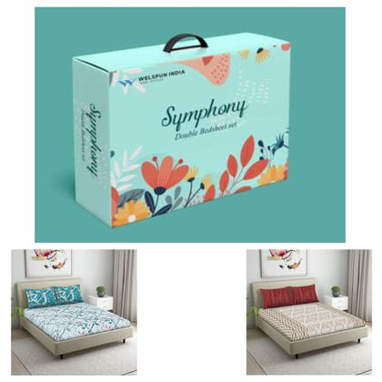 Welspun Symphony Cotton Double Bedsheet Pillow Cover Welspun Symphony Cotton Double Bedsheet Pillow Cover