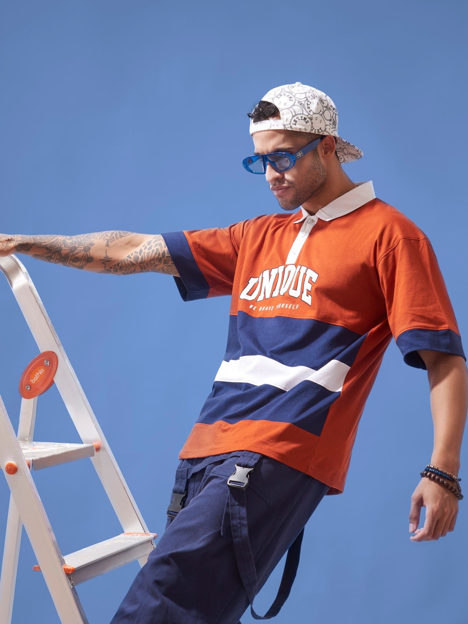 Rusty Unique Oversized Polo T-shirt-S / Orange