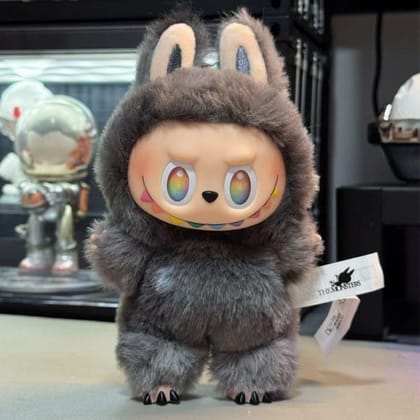 Labubu Plush Character Doll, Collectible Action Figure, Rainbow Eyes Design Random Color Design action figure