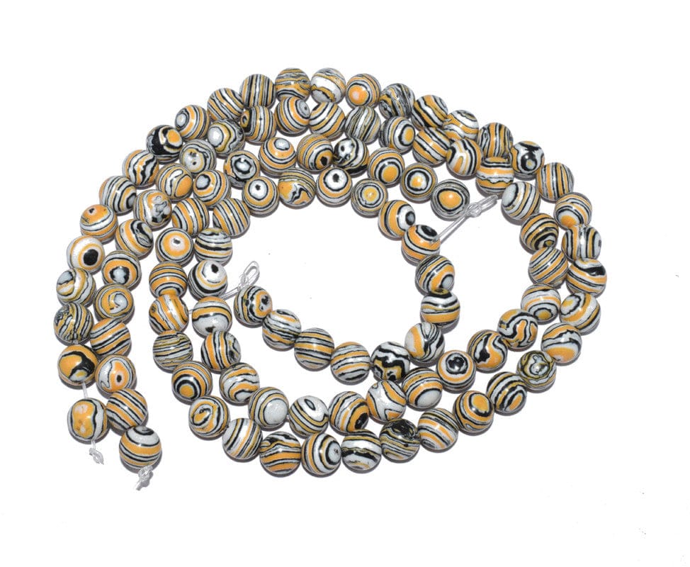 Synthetic Malachite Natural Semi Precious Beads For Jewelry Making 1 String of 48 Pcs (8 MM) , SEP-932-1 String 48 Pcs / 8 MM