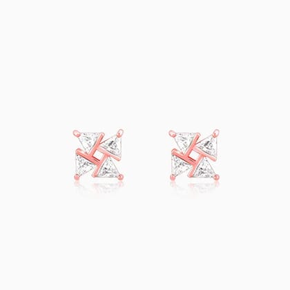 Rose Gold Windmill Stud Earrings