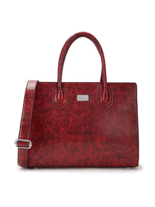 Structured Laptop Tote (L)-Maroon