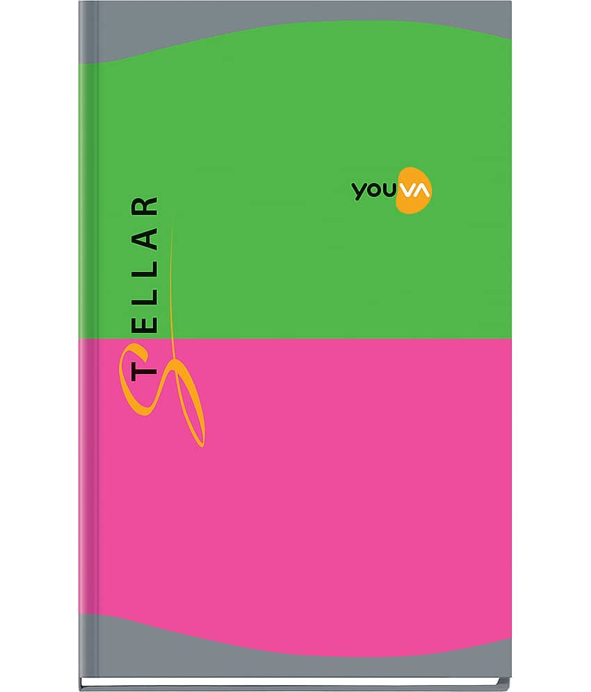 NAVNEET Stellar | Case Bound Long Book | Foolscap Size 21 cm x 33 cm | Single Line | 1 Quair | 72 Pages | Pack of 2