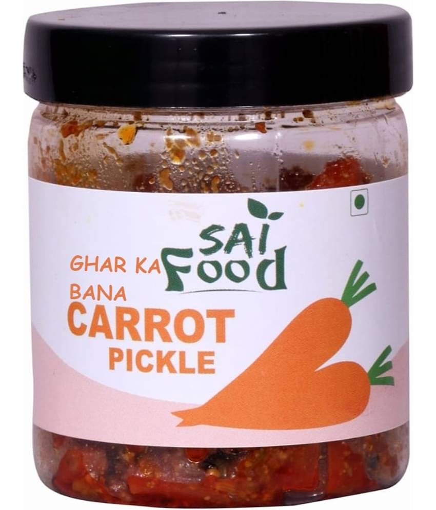 SAi Food GHAR KA BANA Carrot Pickle Handcrafted with Zero Preservatives, No Artificial Colors & Flavors Pickle 250 g
