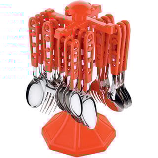 Arni Cutlery Set / Spoon Set / Spoon Stand for Kitchen and Dining 24 Pieces Stainless Steel Cutlery Set