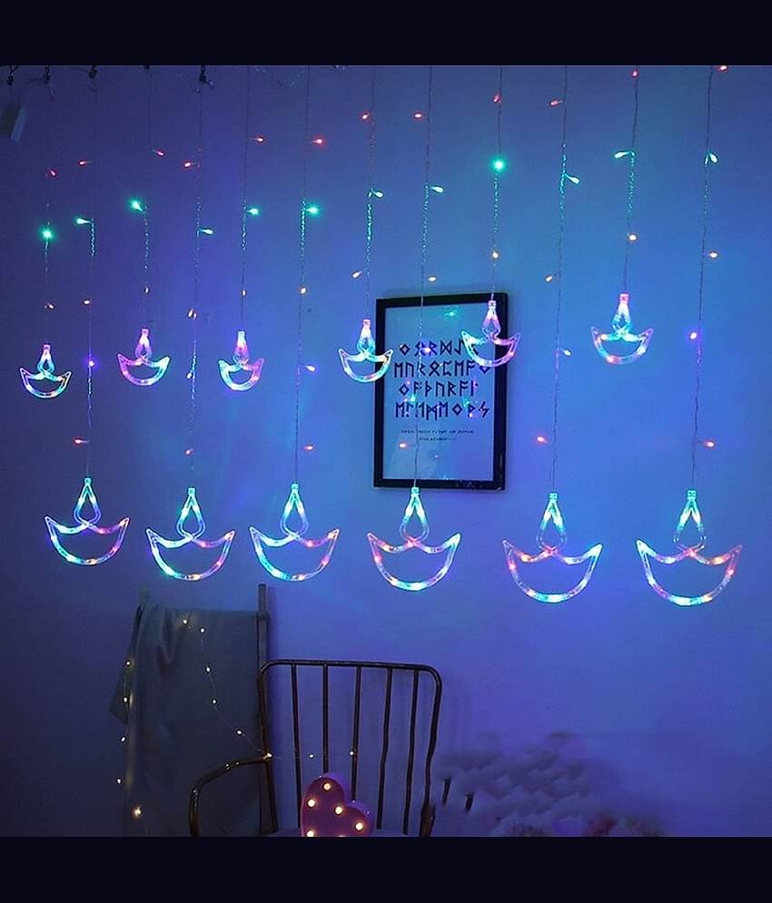 MIRADH Multicolor 3Mtr Curtain String Light ( Pack of 1 )