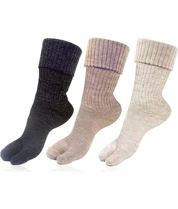 RC. ROYAL CLASS - Multicolor Woollen Women's Ankle Length Socks ( Pack of 3 )