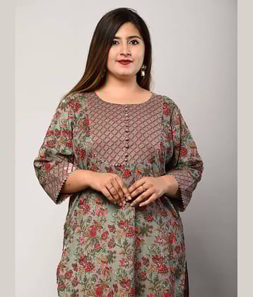 Swasti - Green Cotton Women's Straight Kurti ( Pack of 1 )