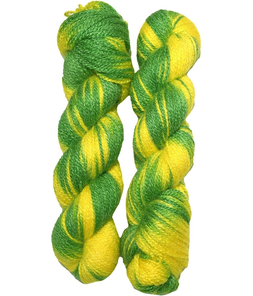 Glowing Star Printed Hand Knitting Yarn (Chartreuse) (Hanks-200gms)