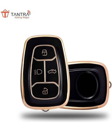 TANTRA TPU Key Cover Compatible with Tata Nexon | Harrier | Safari | Altroz | Tigor | EV | Punch | Tiago EV Electric 4 Button Smart Key Only (Black)