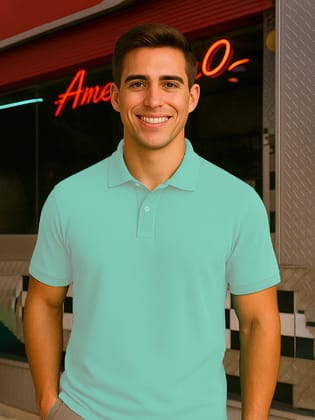 Classic Polo in Teal-S
