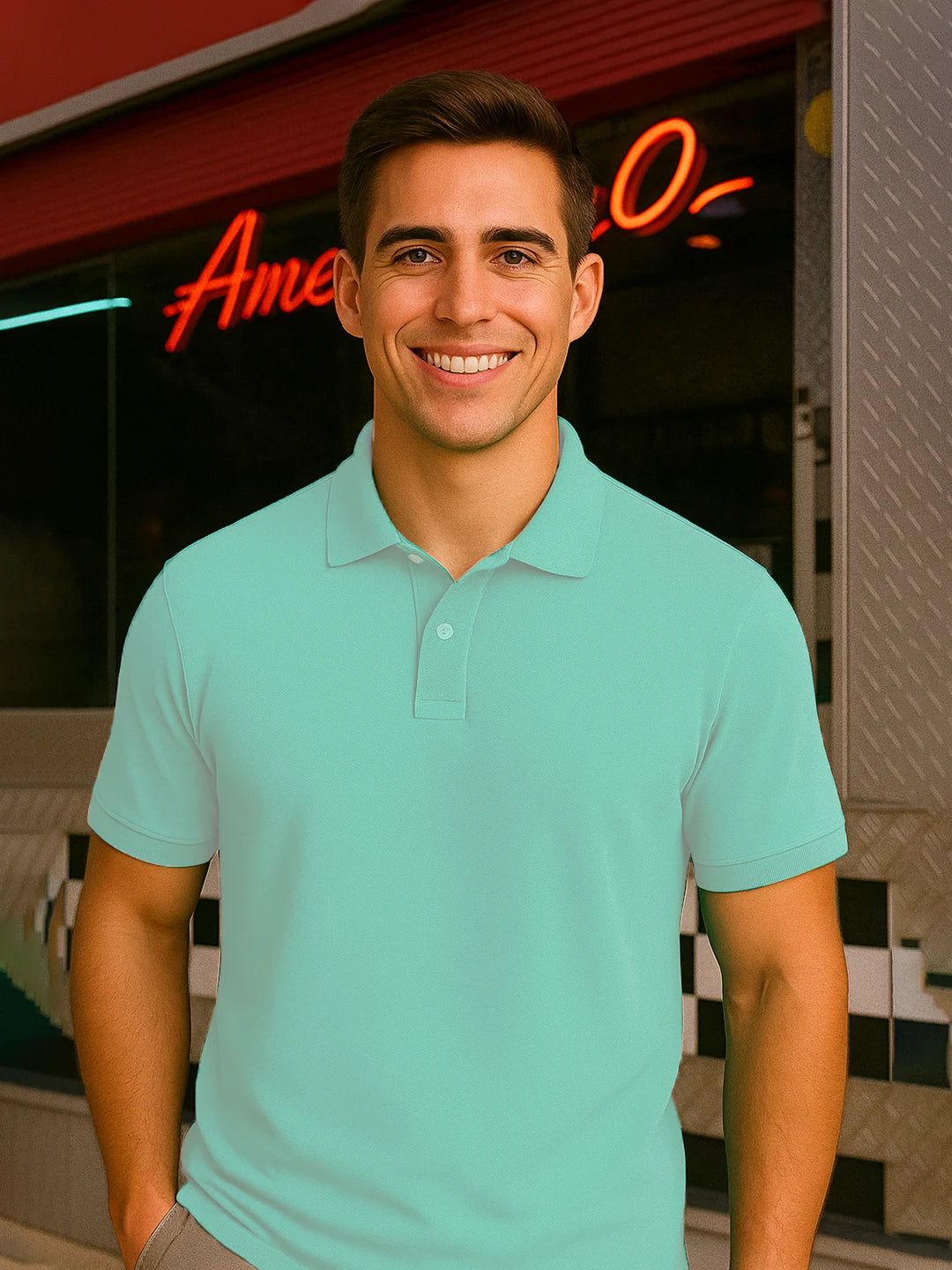 Classic Polo in Teal-S