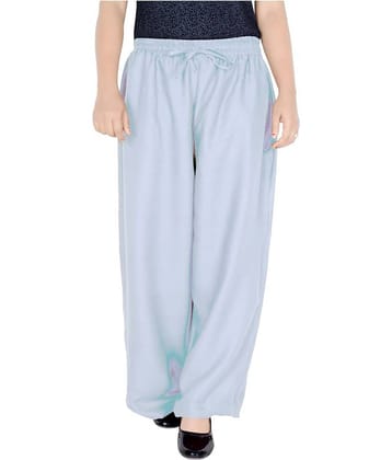 Sttoffa - Grey Melange Rayon Loose Fit Women's Casual Pants  ( Pack of 1 )