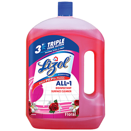 Lizol Disinfectant Surface & Floor Cleaner Liquid - Floral, 2 L (Pack of 2)