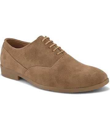 Fentacia Beige Men's Derby Formal Shoes