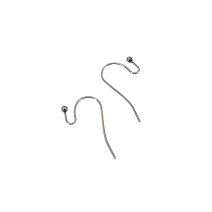 Tarnish Resistant Surgical 316-Stainless Steel Earring Hook (10 Pieces) 22x12x2 MM Silver Color For Jewellery Making-10 Pieces