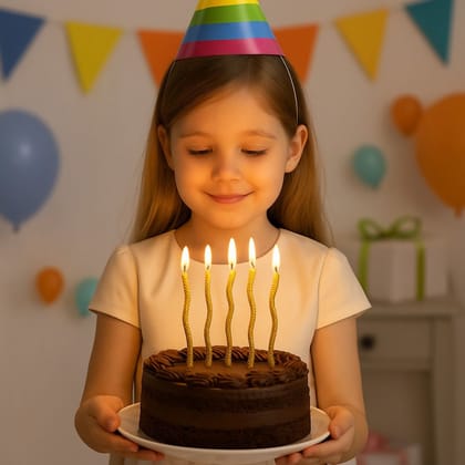 Golden Glittering Curly Candles - 6PC