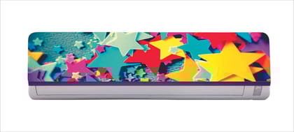 DreamKraft Beautiful Colorful 3D Stars AC Sticker (Multicolor PVC Vinyl, 30cm X 91cm)