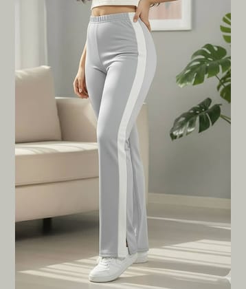 DTR FASHION Women Cotton Blend Wide Leg Trousers ( Grey )