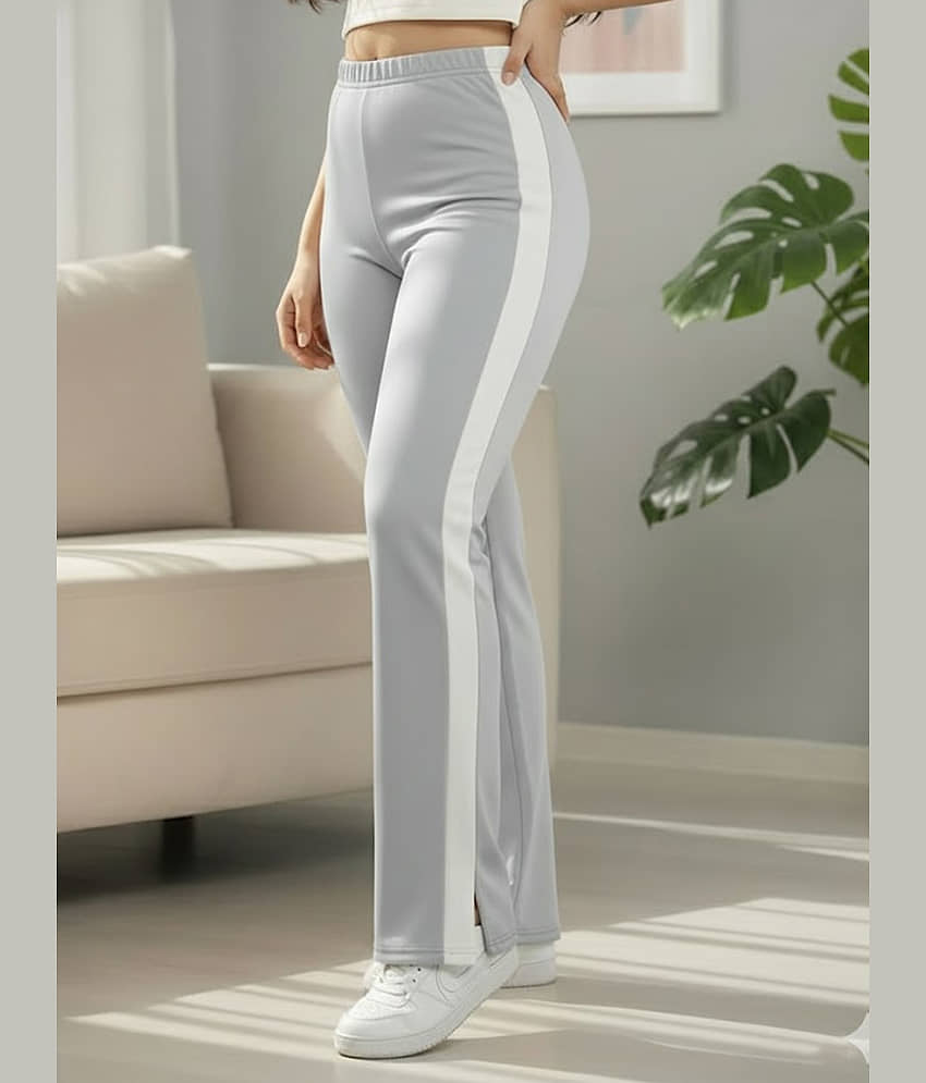 DTR FASHION Women Cotton Blend Wide Leg Trousers ( Grey )