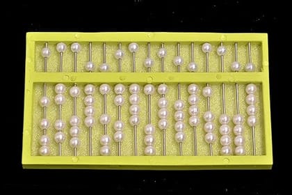 Traditional Pearl Abacus with 2 Rows of 20 Beads on Each Row