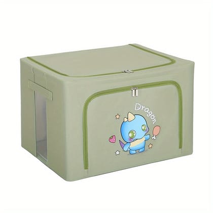 1pc Cartoon Animal Design Clothes Storage Collapsible Box-Green