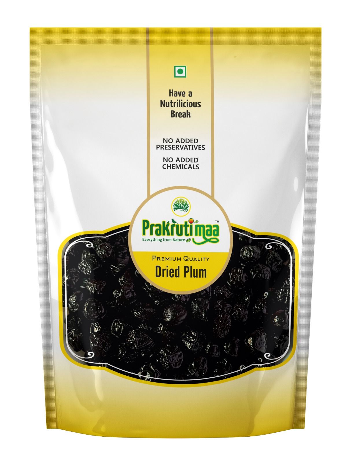 Prakrutimaa Dried Black Plums (250g) | Tangy & Chewy