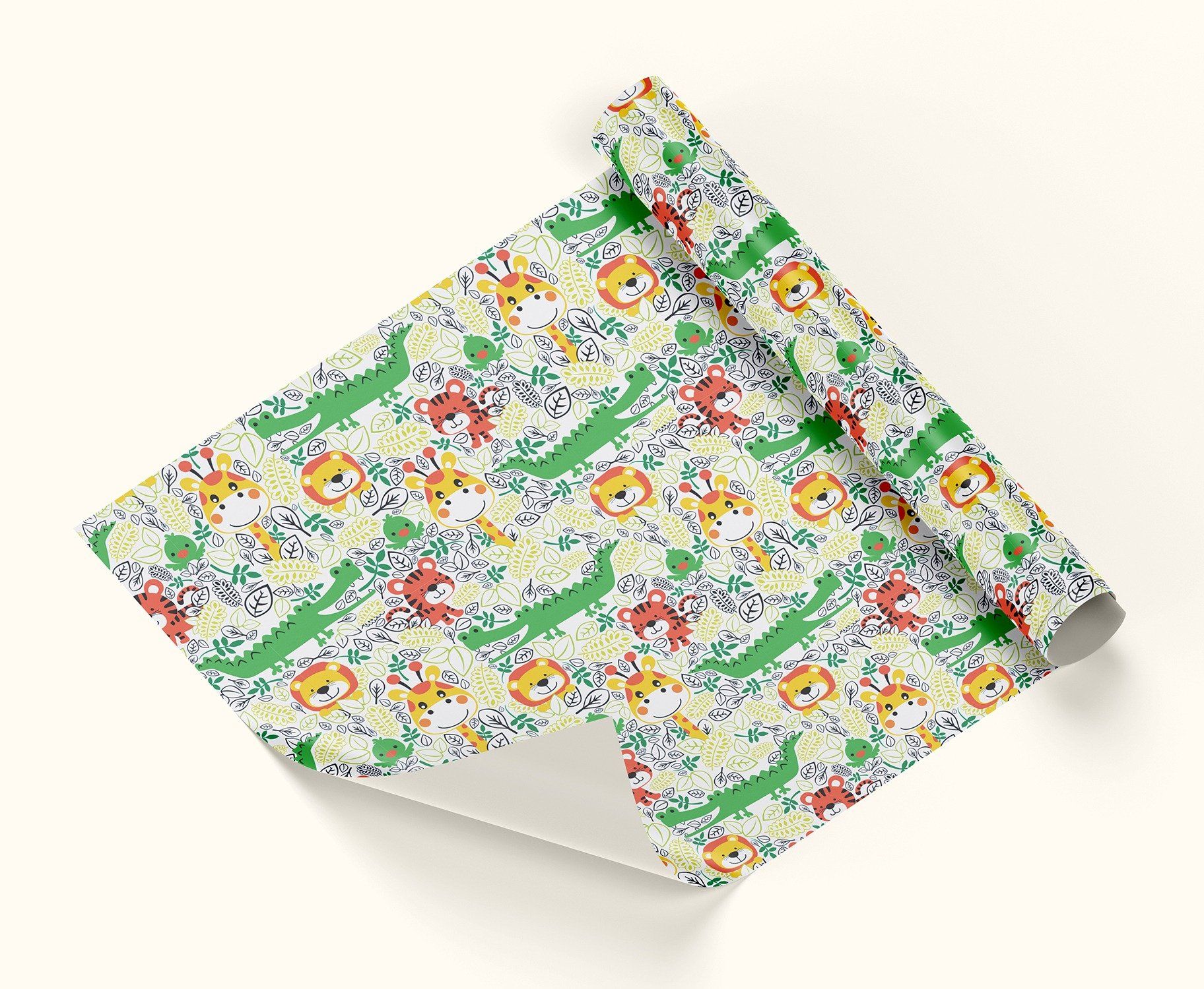 Jungle Theme Printed Wrapping Paper Gift Rolls, Gift Paper Sheet For Kids, Ideal for Birthday Return Gifts, Holidays & Gifting on Special Occasions (Size: 19 x 28.5 inch) - 10