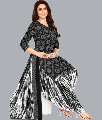 shree jeenmata collection Women Cotton Unstitched Dress Material ( Black )