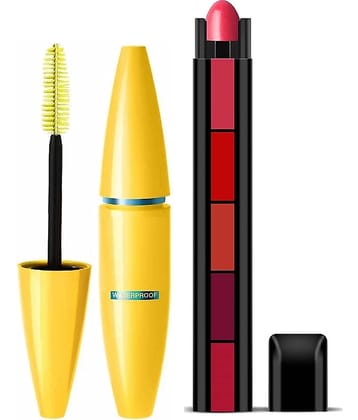 Lenon Beauty Black Mascara & 5 Step Creme Lipstick Multi Pack of 2 20 g