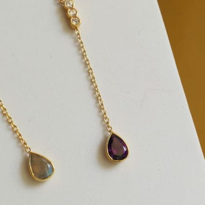 Mira Cleavage Necklaces-Amethyst (Purple Stone)