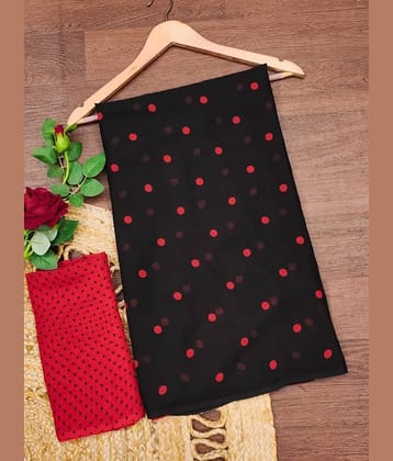 Kanooda Prints Georgette Printed Saree With Unstitched Blouse Piece ( Green )