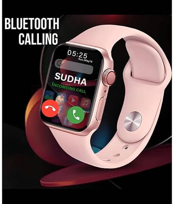 HEDU T500 BT Calling Smart Watch with Strap Upto 1-2 hours Backup ( PINK )