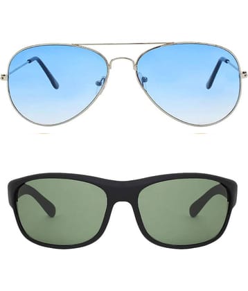 Kanny Devis - Silver Pilot Sunglasses ( Pack of 2 )