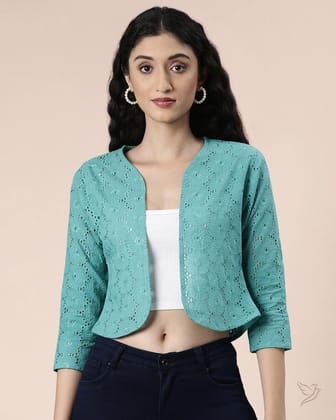 Shrug Lace - Teal Blue-S / Teal Blue