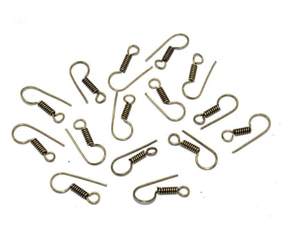 Antique Golden Earring Hooks For Jewellery Making. CPL-007-Per Packet of 50 Pair / 22X9 MM