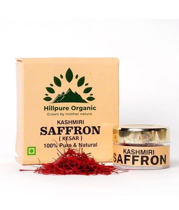Hillpure Organic Kashmiri Saffron | Keshar | Lab Tested Certified Grade A+ (1gram) 1 gm