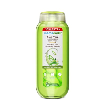 Mamaearth Aloe Vera Moisturizing Body Wash with Aloe Vera & Calming Jasmine Scent For Soft & Soothed Skin - 275 ml |Intensely Moisturizes |Long Lasting Fragrance|Deeply Cleanses|Gentle |All Skin Types