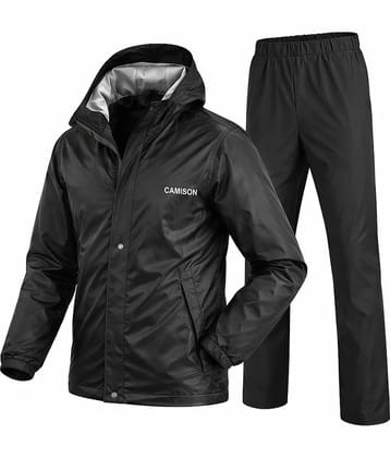 CAMISON Black Polyester Men's Rain Suit Set ( Pack of 1 )