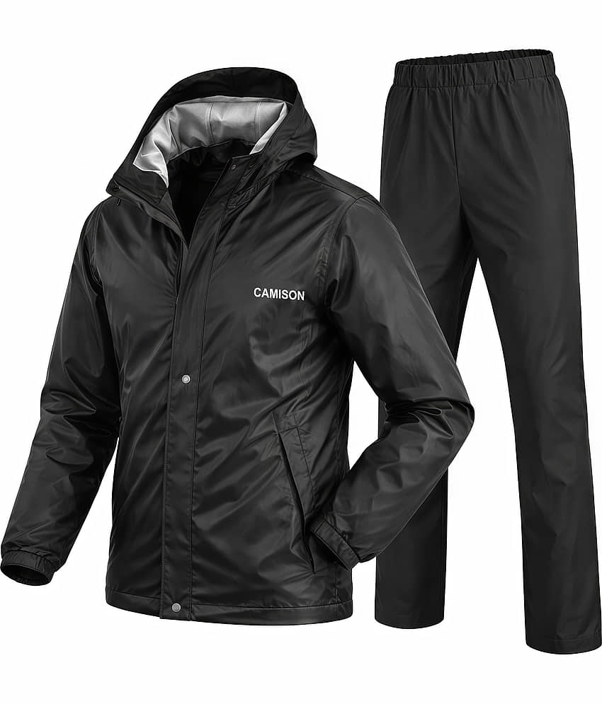 CAMISON Black Polyester Men's Rain Suit Set ( Pack of 1 )