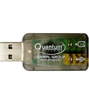 Quantum QHM 623 3D Virtual 5.1 USB Sound Card - USB to 3.5mm Headphone jack and mic splitter