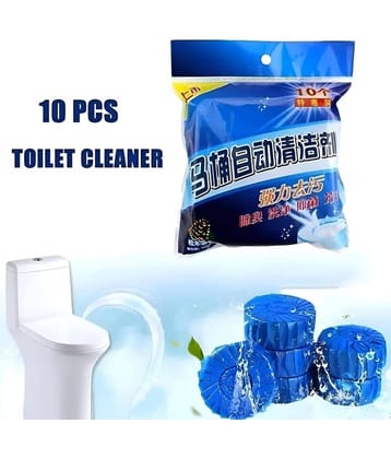 Radhe Creation (Pack 1 - 10pc) Automatic Flush Toilet Bowl Cleaner Tablets, Bathroom Toilet Tank Cleaner, Powerful Cleaning Ball Toilet Blue Deep Clean Bubbles, Mild Lemon Scent, Long Lasting Fresh Air05:45&nbsp;PM