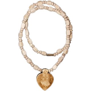 Radhe Krishna Tulsi Mala Beads Wood Necklace