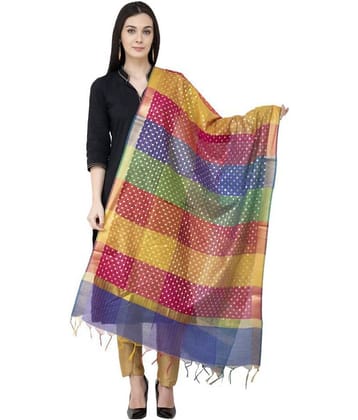 A R Silk Multicoloured Chanderi Checkered Dupatta