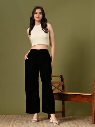 Black Velvet Palazzo-XXL / Black