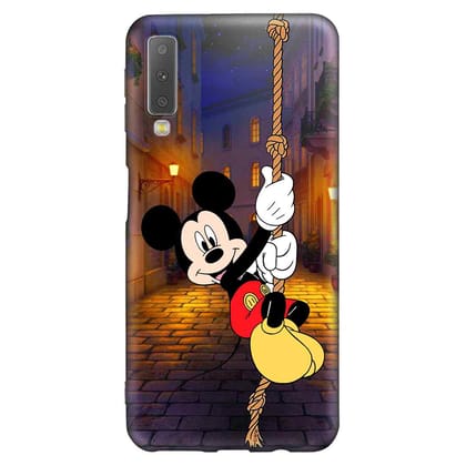Mickey Mouse Fly above Height Samsung A7 2018 Premium Embossed Mobile cover