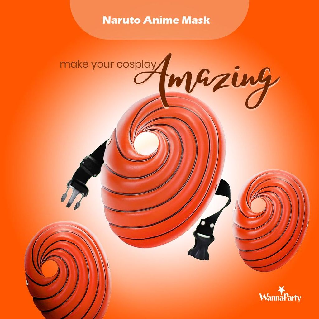 Anime Naruto Mask Akatsuki Tobi Obito Resin Mask - 1PC - Party and Festive Needs | Buy online on ZillyBuy