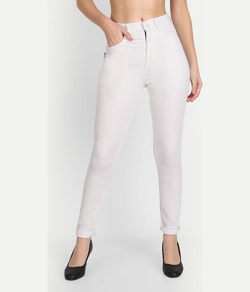 AngelFab - White Denim Skinny Fit Women's Jeans ( Pack of 1 )