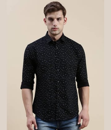 Showoff Cotton Blend Regular Fit Printed Full Sleeves Men's Casual Shirt - Black ( Pack of 1 )